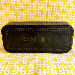 Antique White Sewing Machine Accessory  Metal Box/Tin